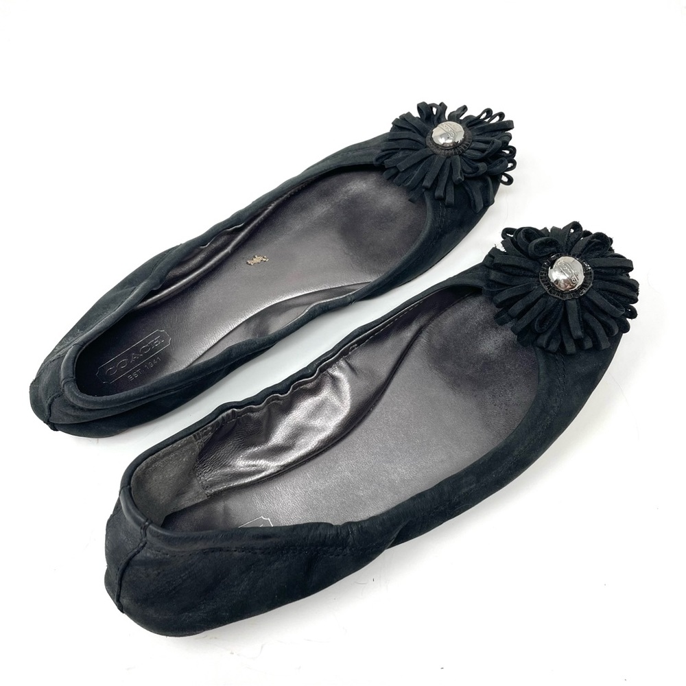 COACH black leather ballet flats, size 9 - Picture 5 of 11